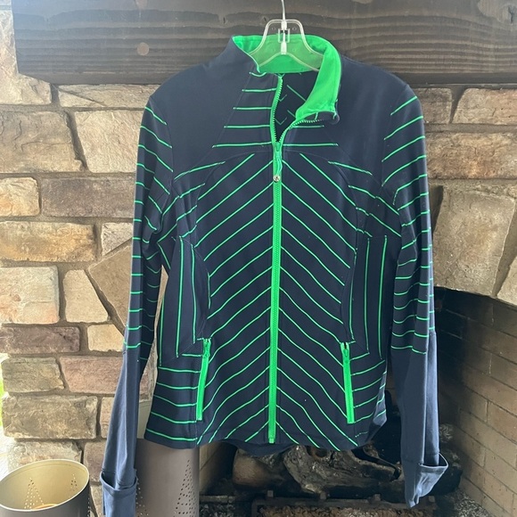 COPY - Lululemon Stripe Inkwell Blue and Green Jacket Size 4-6 - Picture 6 of 8
